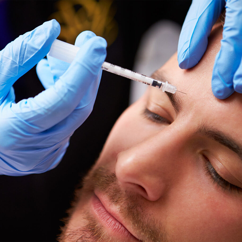 Photo of a man getting a BOTOX injection